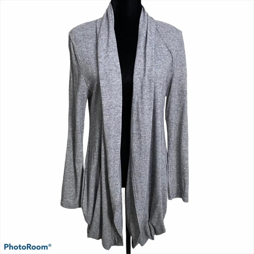Neiman Marcus open front cardigan wool Angola blend large